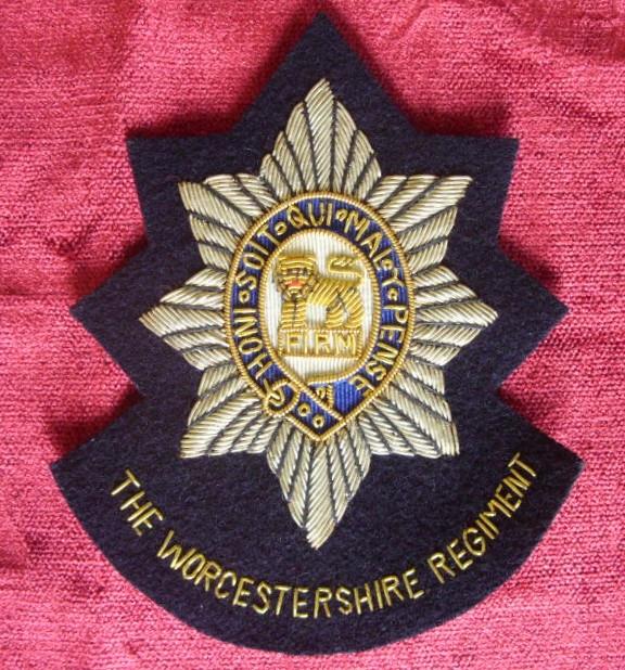 Worcestershire Medal Service: Worcestershire Regt Wire Blazer Badge