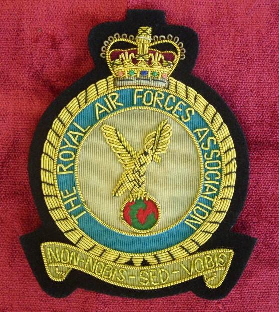 Worcestershire Medal Service: RAFA QC crest Wire Blazer Badge
