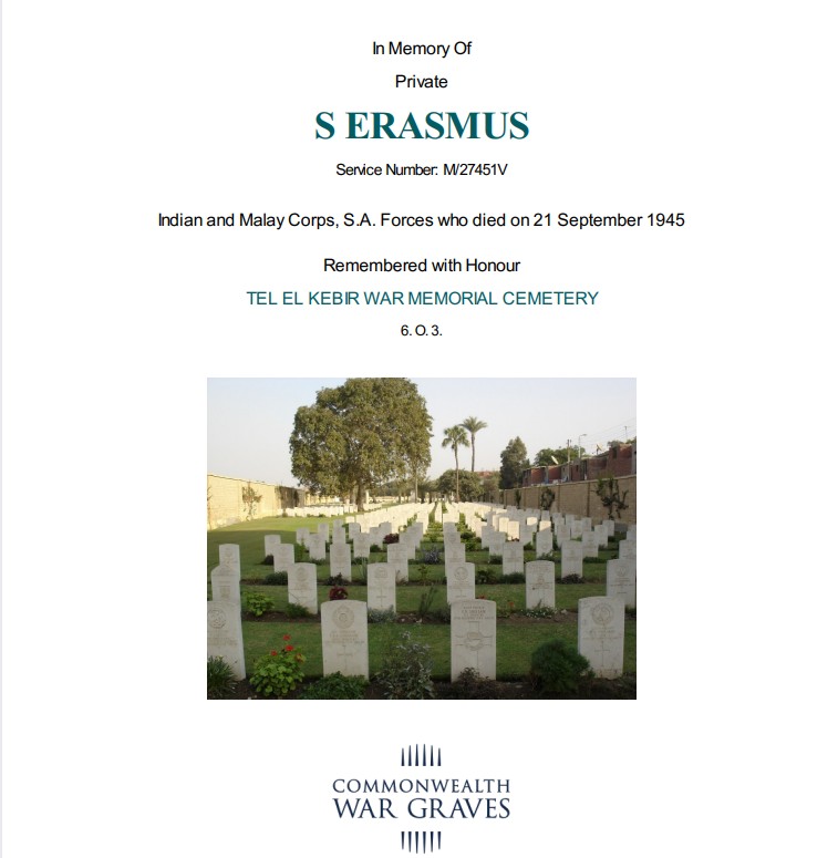 WW2 gp 6 - Erasmus - Cape Malay C