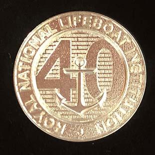 RNLI - 40 year badge cased