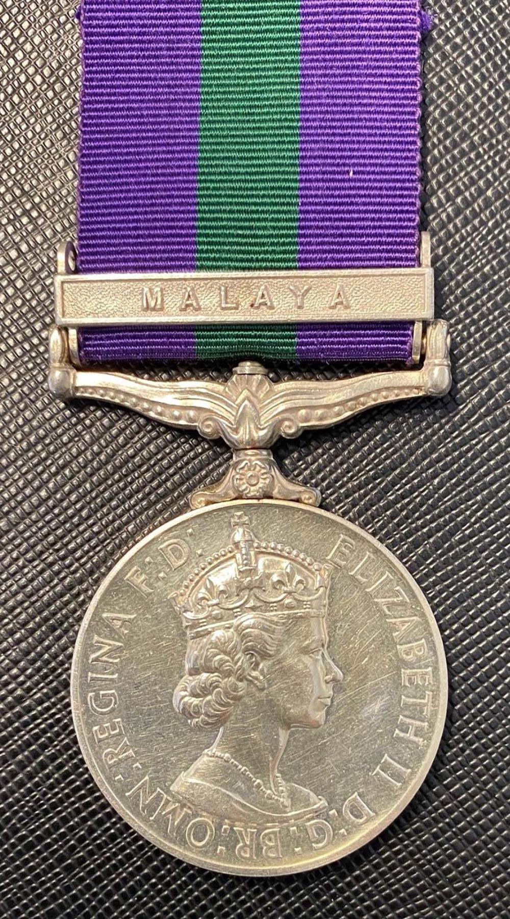 Worcestershire Medal Service: GSM 1918-62 clasp Malaya RA