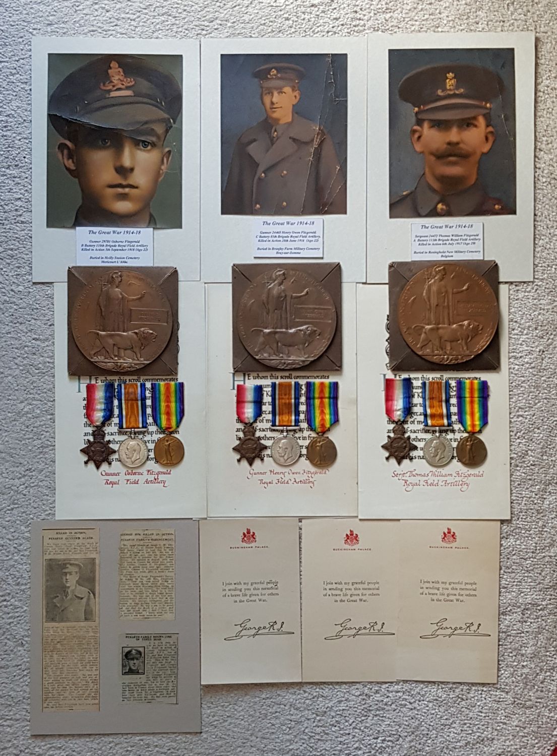 3 x 15 Trio Plaque - Fitzgerald - Brothers