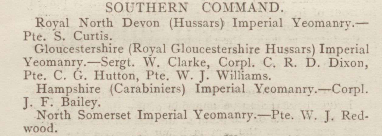 Imperial Yeomanry LS - Curtis, R N Devon