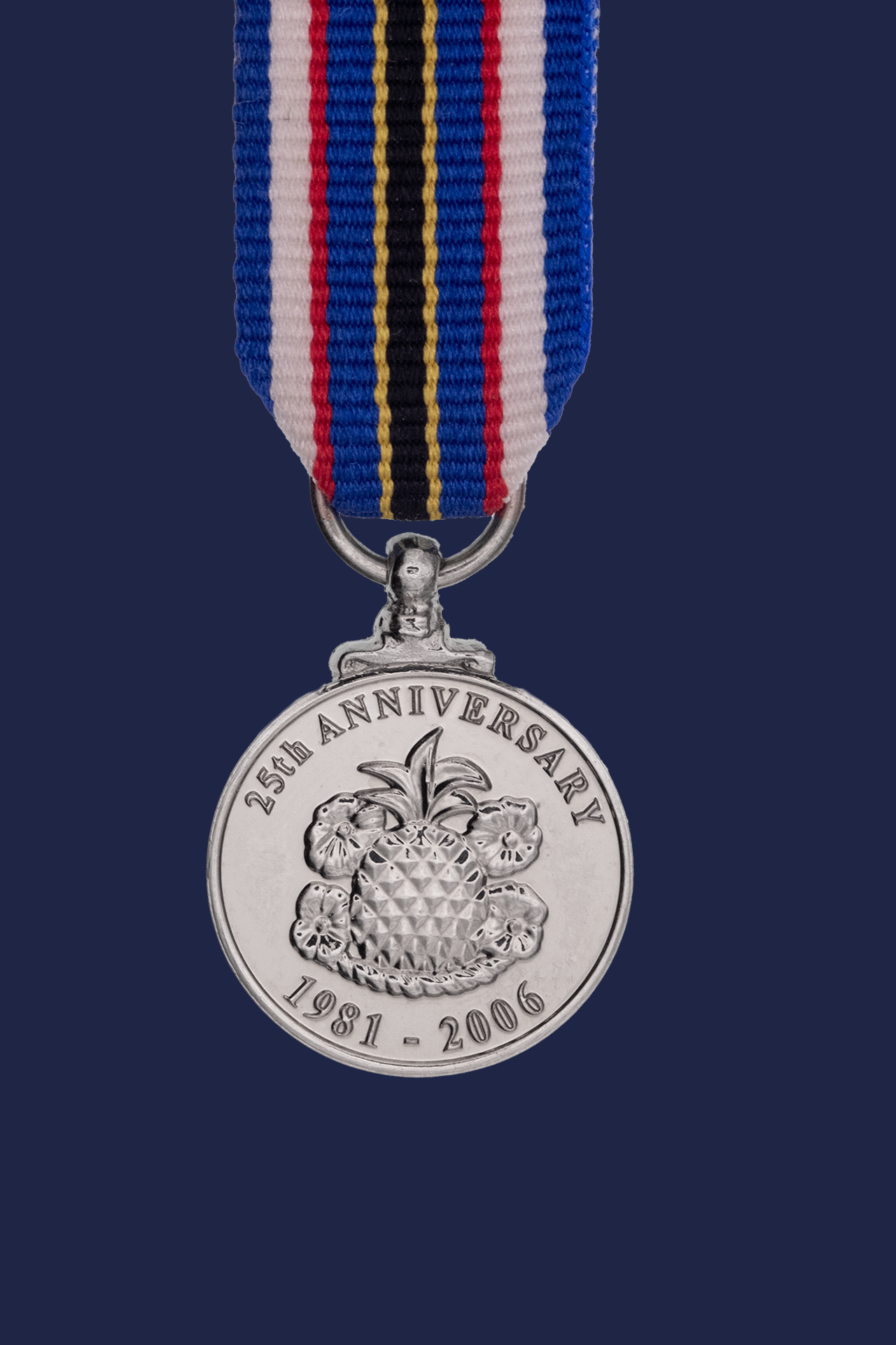 Worcestershire Medal Service: Antigua - 25th anniversary miniature