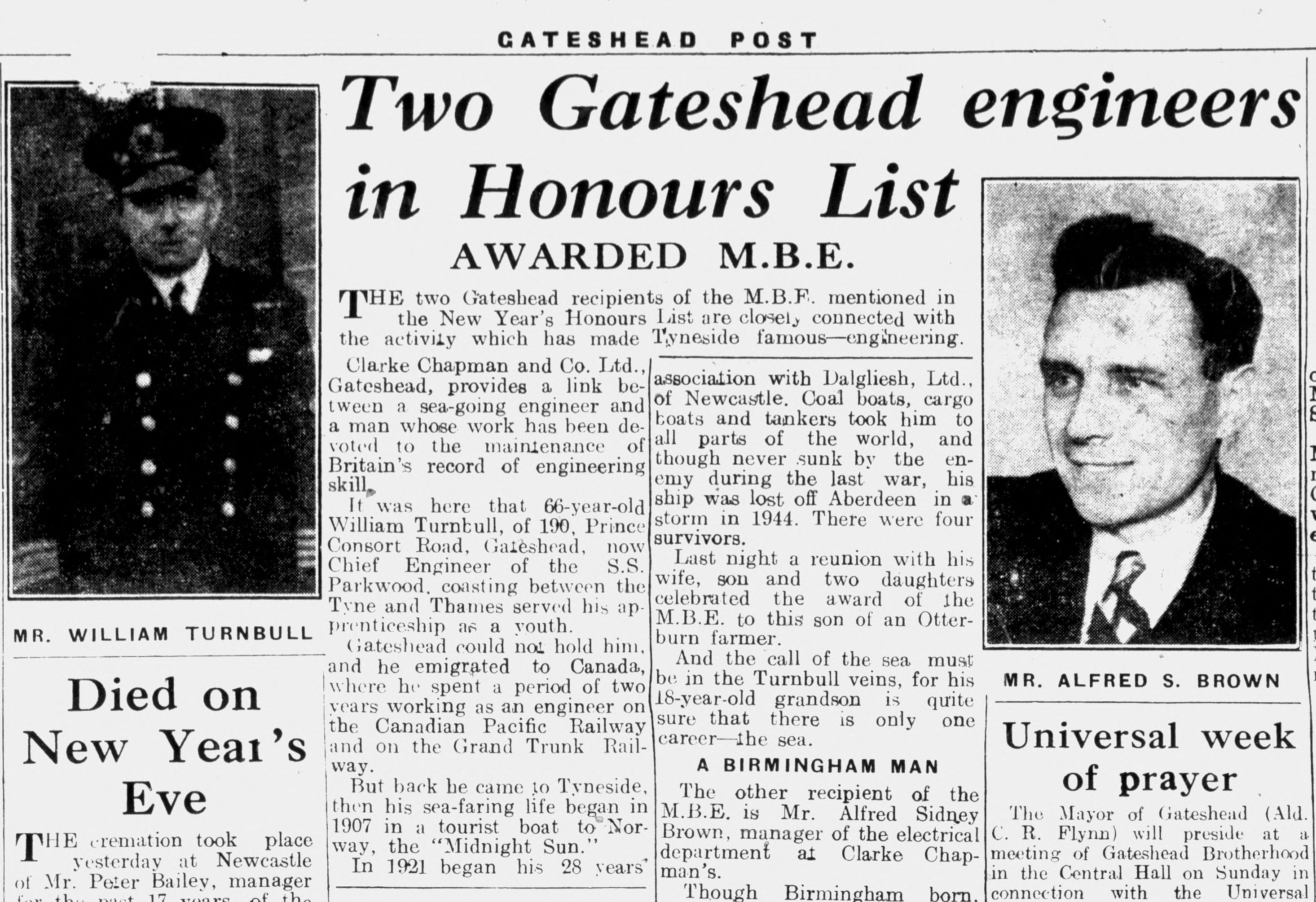 MBE, Pair & WW2 - Turnbull